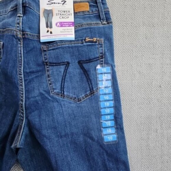 SEVEN 7 JEANS WOMEN'S TOWER STRAIGHT CROP DESIGNER SIZE 10 (36x24) New w/ Tags - Picture 6 of 16